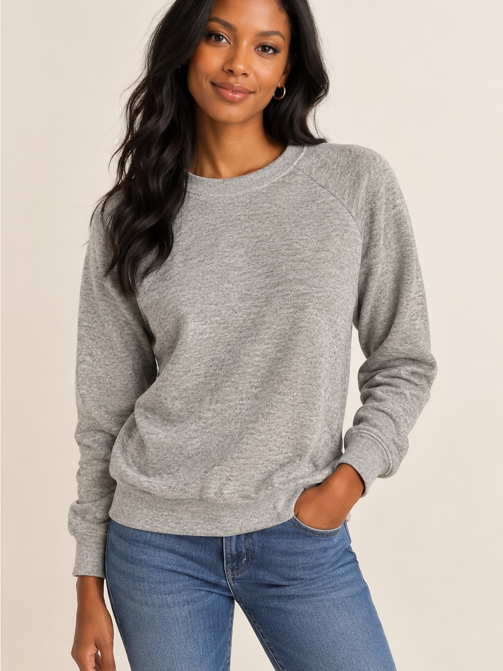 J. Crew Light Heather Gray Crewneck Sweater